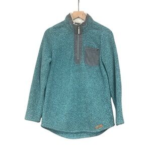 Marleylilly Sherpa Fleece Quarter-Zip Pullover Jacket Top Blue Gray Size S/M